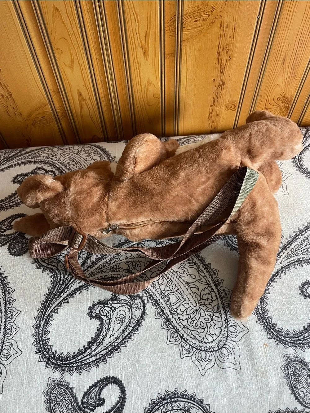 Vintage Plush Kangaroo Backpack Purse unique unisex kids